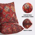 thumbnail image 5 of Red Boho Pillow Covers 18x18 Set of 2 Vintage Ethnic Carpet Pattern Bohemian Floral Print Decorative Throw Pillow Cases Outdoor Farmhouse Decoration for Sofa Couch Bed, 5 of 6