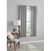 Mainstays Southport Solid Color Light Filtering Rod Pocket Curtain Panel Pair, Set of 2, Silver, 40 x 63