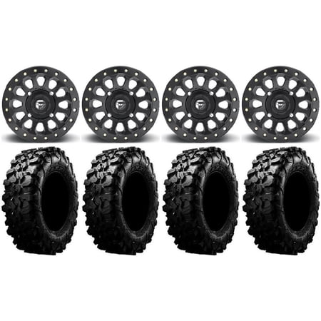 Fuel Vector Beadlock 15 Wheels 29 Carnivore Tires Kawasaki Mule Pro FXT