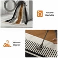 thumbnail image 5 of Modern Brown Black Kitchen Runner Rug 2'x4', Boho Contemporary Geometric Striped Washable Rug with Tassels, Non Slip Woven Cotton Bathroom Rugs Hallway Carpet for Foyer Bedroom Entry Back Door Decor, 5 of 9