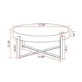 thumbnail image 3 of Jopath 31.29"Modern Retro Splicing Round Coffee Table, Fir Wood Table Top with Black Cross Legs Base, 3 of 9