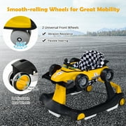 Costway 4-in-1 Baby Walker Foldable Activity Push Walker Adjustable Yellow