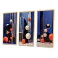 thumbnail image 3 of Designart "Minimalist Tribute to Calder II" Modern Geometric Framed Wall Art Set Of 3 - Blue Abstract Frame Gallery Set For Office Decor, 3 of 7