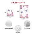 thumbnail image 7 of Pink Flower Kitchen Dish Towels for Drying Dishes Set of 4, Spring Floral Butterflies Elegant Pastoral Birds Waffle Weave Microfiber Hand Tea Bathroom Towels Quick Dry & Absorbent Towel 12x12, 7 of 7