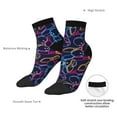 thumbnail image 6 of Fuzoiu Multicolor Bowling Print Adult Socks, Crew Moisture-wicking Socks, Unisex Cushion Crew Socks,Casual Sports Ankle Socks, 6 of 7