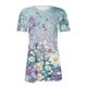 thumbnail image 2 of TaTaai Women's Printed Pullover Top, Soft Breathable Cotton, Loose Fit, Short Sleeve V-Neck, Ruching Buttons, Casual Daily Office Outings Spring Summer Multi-Color Gift, 2 of 5