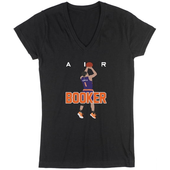 Black Devin Booker Suns AIR LADIES V-NECK T-shirt ADULT