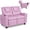 Pink, variant on OLAKIDS Kids Recliner, Double Toddler Lounge Chair with 105° to 150° Adjustable Backrest Cup Holder Footrest Side Pockets, PU Leather Children Couch