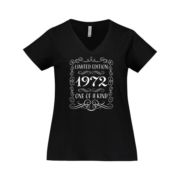 Inktastic Limited Edition 1972 One of a Kind Women's Plus Size V-Neck T-Shirt