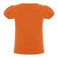 thumbnail image 2 of Hansber Toddler Girls Short Puff Sleeve Tee Blouse Little Kids Cotton Solid Color T-shirt Tops Orange 7T, 2 of 5