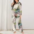 thumbnail image 3 of Disketp Pajamas Set Long Sleeve Sleepwear Womens Button Down Nightwear Pj Sets-Flying Butterflies, 3 of 9