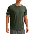 thumbnail image 2 of Delconic Workout Shirts for Men Dry Fit Gym Shirts Short Sleeve Athletic Moisture Wicking T-Shirt Army Green L, 2 of 6