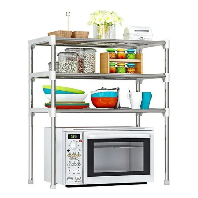 Estante Multifuncional Metálico Practiksa Rack para Cocina Hogar Color Plateado Armable