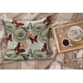 thumbnail image 2 of Butterfly Fluffy Throw Pillow Cushion Cover, Poppy Blossoms and Butterflies Wildlife Garden Forest Theme Vintage Style, Decorative Square Pillow Case, 18" x 18", Orange Black Khaki, by Ambesonne, 2 of 5