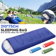 thumbnail image 1 of Outdoor sleeping bag for camping, seasons, warm and waterproof for adults and juniors indoor, outdoor travel, hiking, 210x76CM-blue, 1 of 6