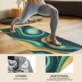 thumbnail image 4 of Teal Gold Marble Pattern Hot Yoga Mat Towel Non Slip for Hot Yoga - Quick-Drying Yoga Mat Cover with 4 Corner Pockets with Travel Bag - Hot Yoga Towel Non Slip 74"x26", 4 of 6