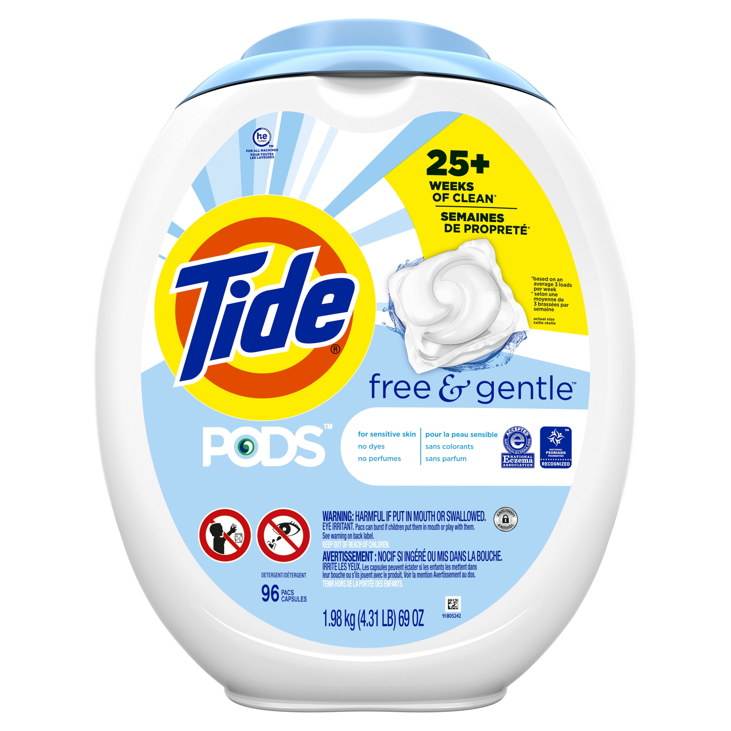 Tide Pods Free Gentle 96 Ct Laundry Detergent Pacs Walmart