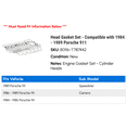 thumbnail image 2 of Head Gasket Set - Compatible with 1984 - 1989 Porsche 911 1985 1986 1987 1988, 2 of 2