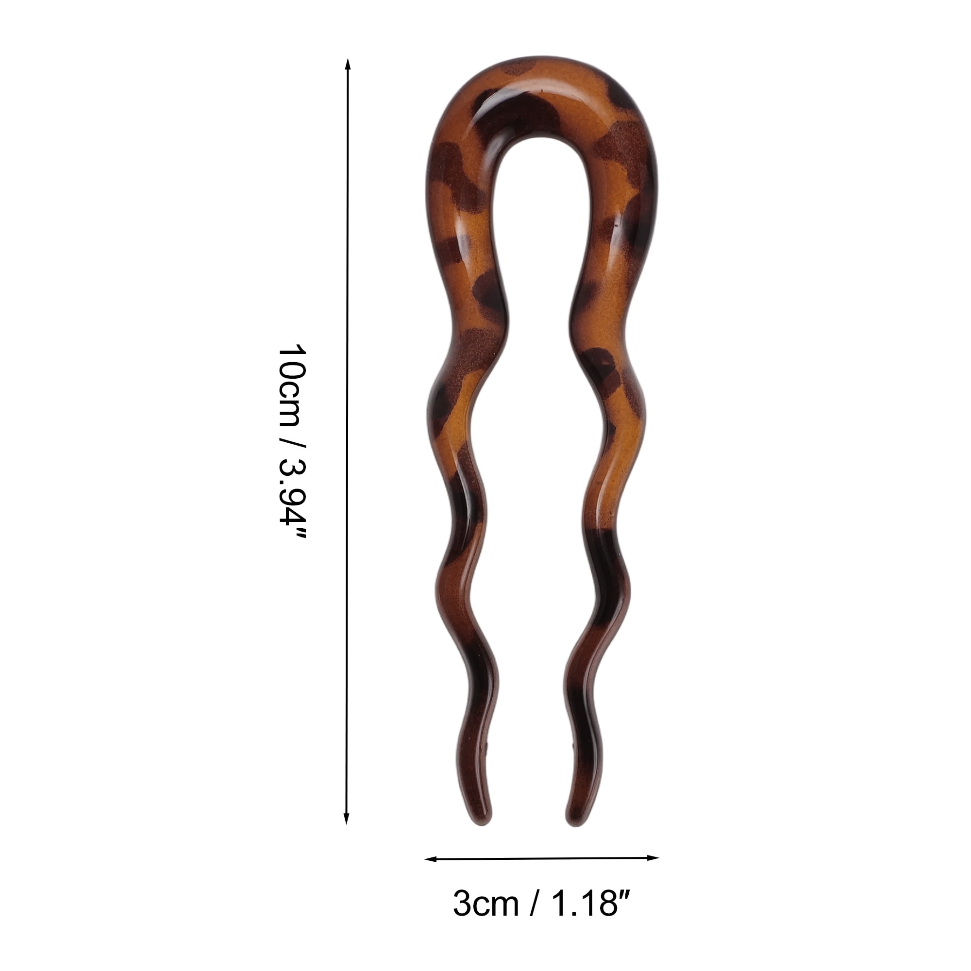Unique Bargains U-shaped Hair Pin 3.94"x1.18" 1 Pc Brown