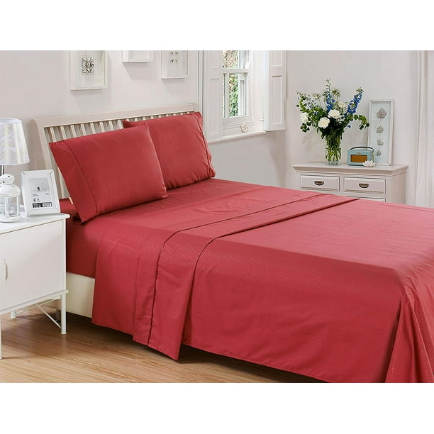 King Size Sheets set, Embossed Checkered Sheets set ( King Fitted sheet