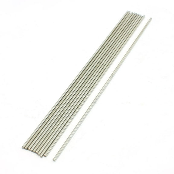 Unique Bargains 10 Pcs Stainless Steel 200mmx2mm Transmission Round Rod for RC Airplane