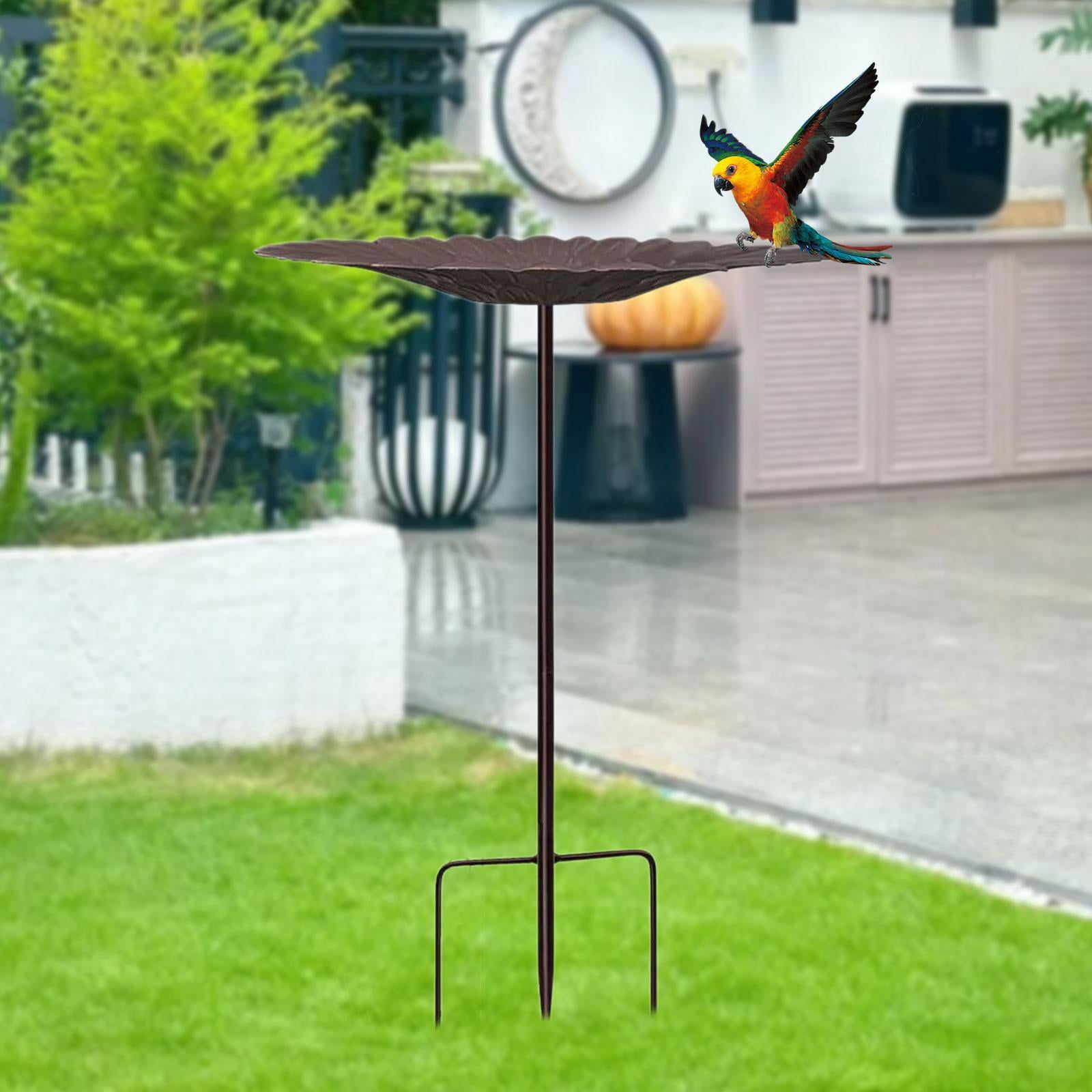figatia Birdfeeder with Metal Stake Bird Feeder Decorative Stake Stand Bird Baths for Outdoors Garden Metal Bath for Lawn Patio