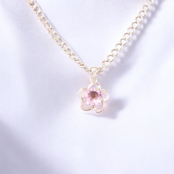 Morganite Gemstone Pendant 925 Sterling Silver Jewelry