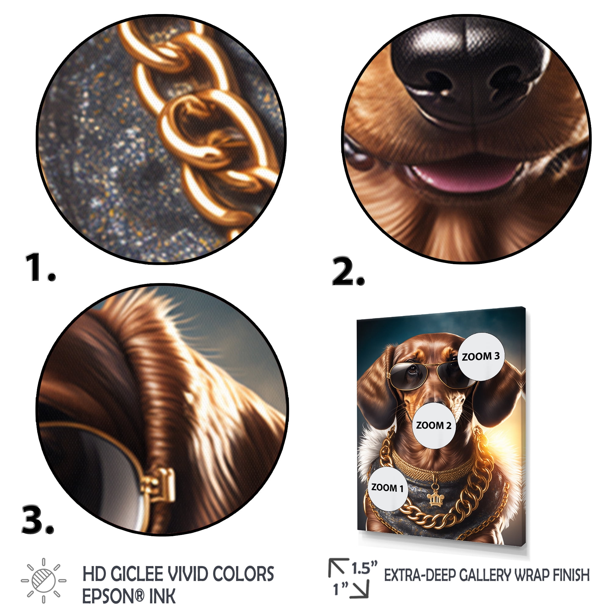 Designart Dachshund Gangster In NYC V Canvas Wall Art