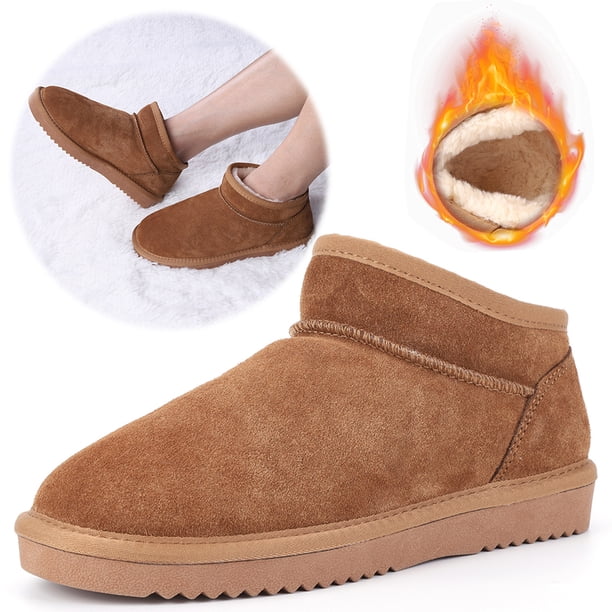 Botines Confort Botas Nieve Mujer Antideslizantes para Al Aire Libre (Marrón 43)