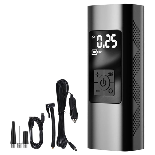 Esquirla Portable Mini Car Tire Pump Compresor de aire Luz LED para automóvil Motocicleta Inalámbrico Zulema Mini bomba de aire