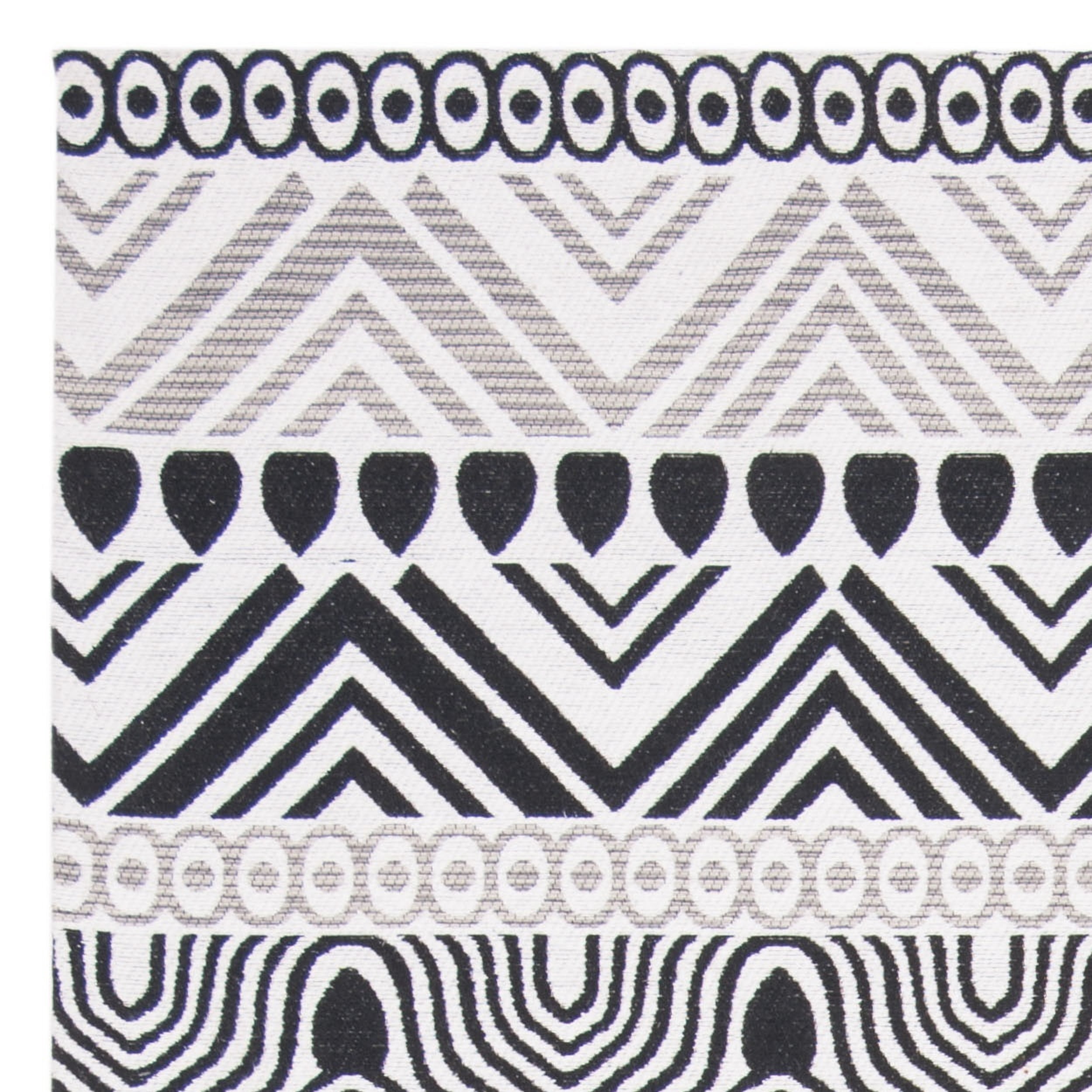 SAFAVIEH Marbella Handan Geometric Striped Area Rug, Black, 5' x 8'