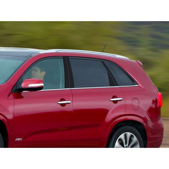 Rvinyl Pillar Post Window Trim Compatible with Kia Sorento 2011-2015 - Gloss (Black)