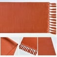 thumbnail image 6 of Ksopiavobs Terracotta Orange Tassel Table Runner, Fall Linen Blend Rustic Farmhouse Style Kitchen Table Decoration Holiday Wedding Party Dinning Decor 13x36 Inch, 6 of 6
