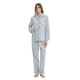 thumbnail image 1 of GLOBAL Conjuntos de Pijamas de Algodón para Mujer, Ropa de Dormir de Manga Larga con Botones, Ropa de Dormir Cómoda, Conjunto de Pijama Suave, Flor Blanca Azul L, 1 of 6