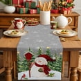 thumbnail image 4 of Burlap Table Runner 70 Inches Long,Xmas Snowman Pine Tree on Gray Non-Slip Kitchen Table Runners for Dining Room Everyday Use Party Table Decorations Winter Snowflake Yellow Star, 4 of 9