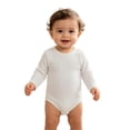 thumbnail image 4 of LIIPEE Solid Color Bodysuits For Boys Baby Long Sleeve Crew Neck Casual Onesies Kids Autumn Soft Cute Everyday Crawling Clothing,Newborn, 4 of 6