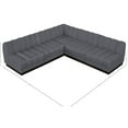 thumbnail image 5 of Pemberly Row 98.5" 5-Piece Contemporary Fabric Modular Sectional in Dark Gray, 5 of 13