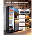 thumbnail image 2 of KFFKFF Commercial Glass Door Refrigerator, 8.3 Cu.Ft / 235 L Upright Beverage Cooler with Adjustable Shelves, LED Lighting & Casters for Homes, Shops, and Bars, 2 of 9