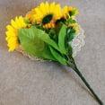 thumbnail image 2 of DEEPCRAFF 2-Pack Yellow Artificial Sunflower Bouquet Plastic Flowers for Indoor Home Decor and Floral Arrangements, 2 of 7
