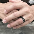 His and Hers Wedding Ring Sets Black Stainless Steel and Titanium