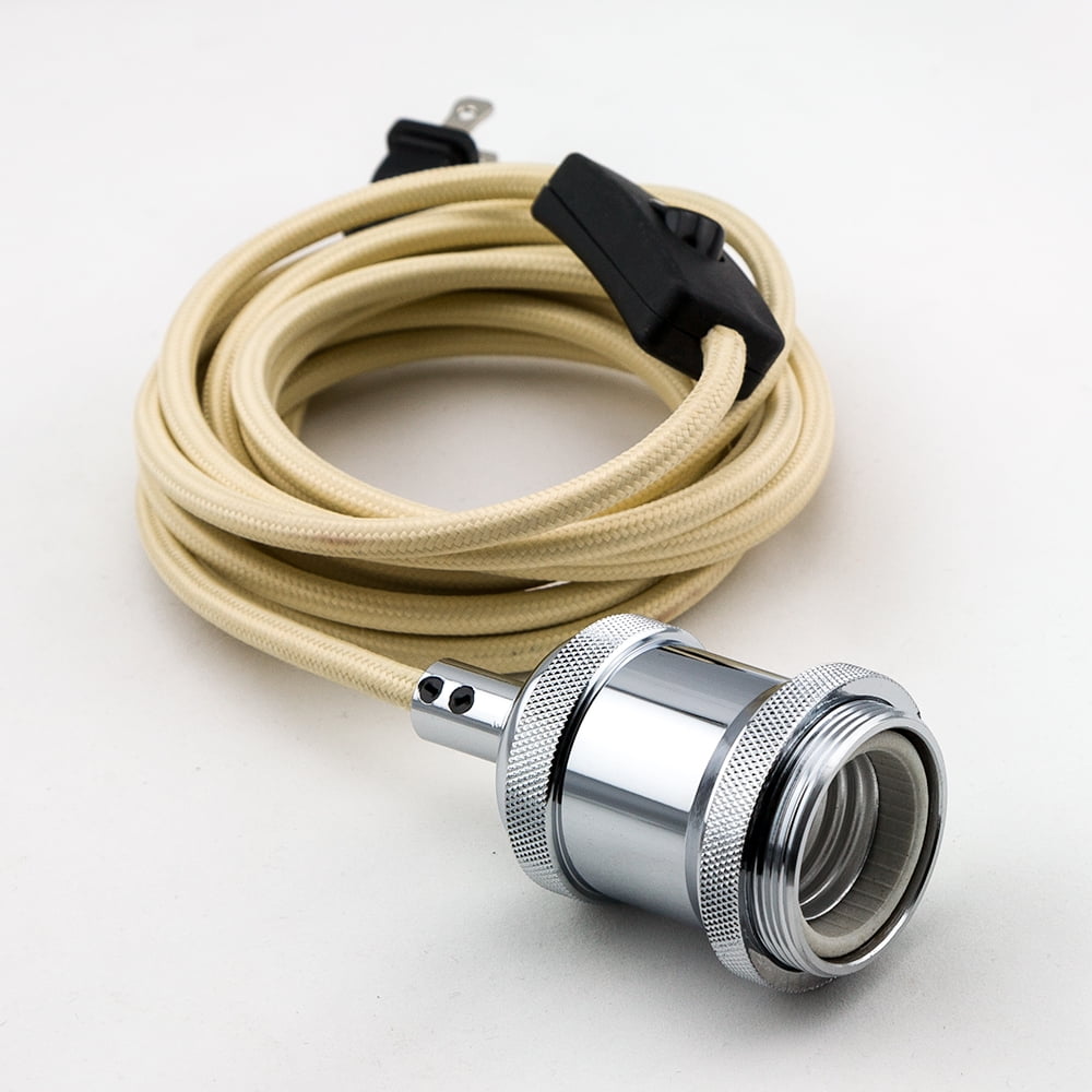 Fantado Modern Soho Silver Pendant Light Lamp Cord W Polished Fantado Modern Soho Silver Pendant Light Lamp Cord W Polished Chrome Stainless Finish 11ft Braided Beige Ivory Cloth By Paperlantern Com