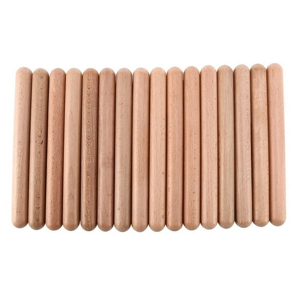 8 Pairs Classical Wood Claves Musical Percussion Instrument Natural Hardwood Rhythm Sticks Percussion Rhythm Sticks Children Musical Toy Gift