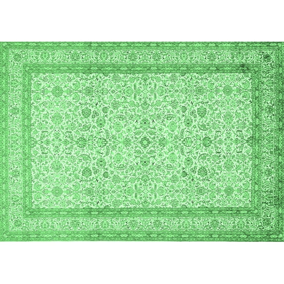 Ahgly Company Indoor Rectangle Persian Emerald Green Traditional Area Rugs, 2' x 5'