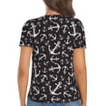 thumbnail image 3 of Fuzoiu Anchors Print Women's V-Neck T-Shirt,Women's Short Sleeve Top, Comfortable for Work, Leisure, and Sports, 3 of 7