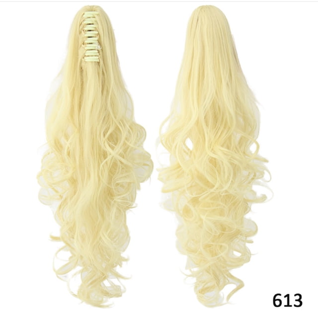 Fiudx Ofertas Flash Del Día Pelucas De Cola De Caballo Onduladas Con Rizos Largos Para Mujeres Y Niñas, Extensiones De Cabello Con Cola De Clip En Garra D