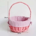 thumbnail image 5 of Cesta de mimbre tejida a mano, multiusos, para arreglos florales, con asa. Rosa, 5 of 5