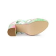 thumbnail image 5 of BLISSFUL STEP Women's Tie Dye High Heel Sandal Platform Block Heel Prom Sandals Green 9, 5 of 7