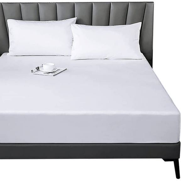 Fitted Sheet King Cotton, 300 Thread Count Soft Breathable, 8-10" Deep Pocket Sheet for Hotel Home, White