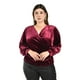 thumbnail image 4 of Blusa de terciopelo cruzada Roman Fashion /Tallas Extras, 734 (Vino) vino 42, 4 of 6