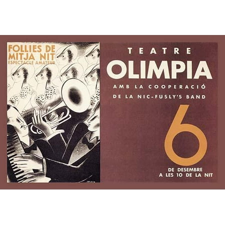 Early amateur musician festival with accompanying band poster for a performance at the Olympia Theater on December 6th Poster Print by E (Best Home Theater Seating Brand)